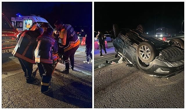 Ters Dönmüş Araç! Olay Yeri İçin Ekipler Hızla Yola Çıktı
