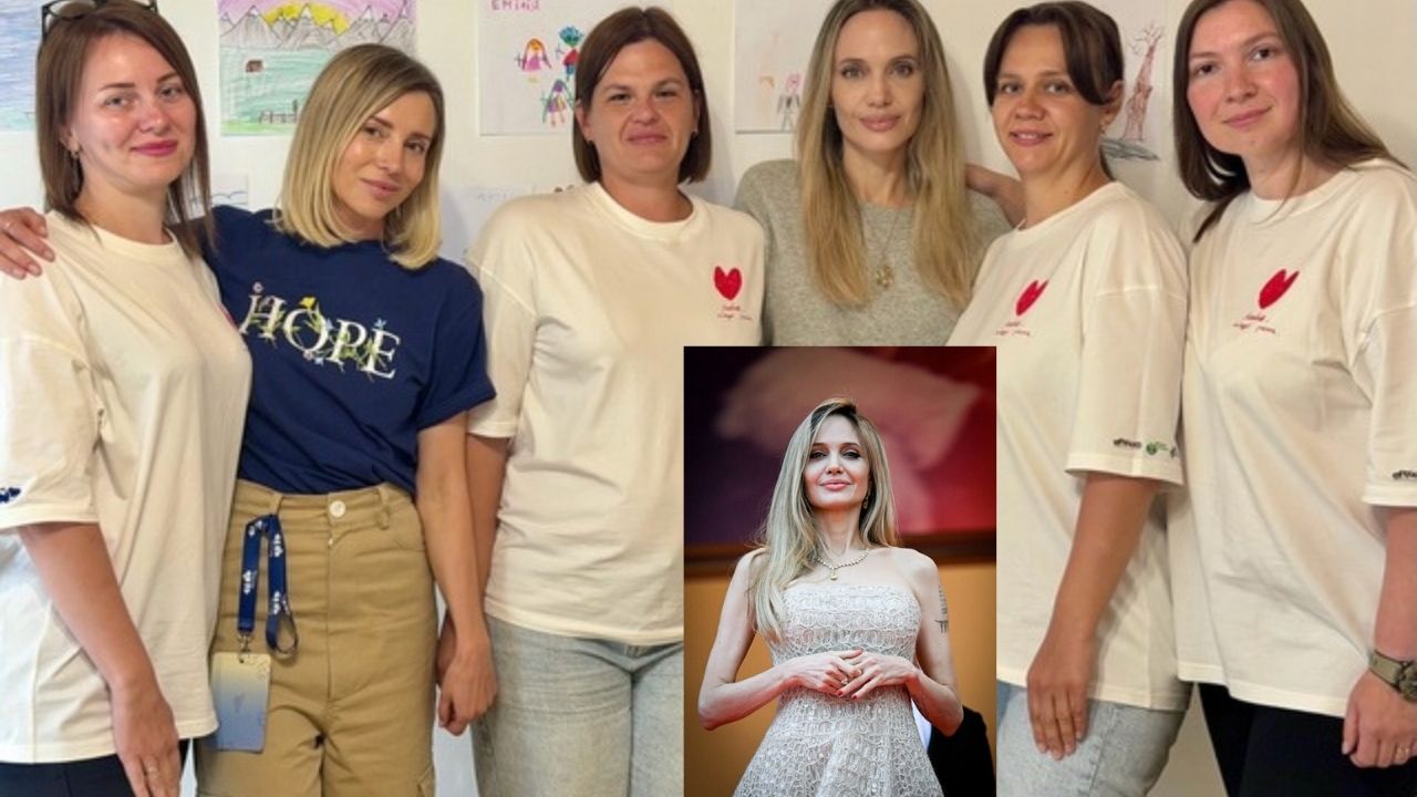 Angelina Jolie Ukrayna’da Çocuklarla Bir Araya Gelerek Okulları Gezdi