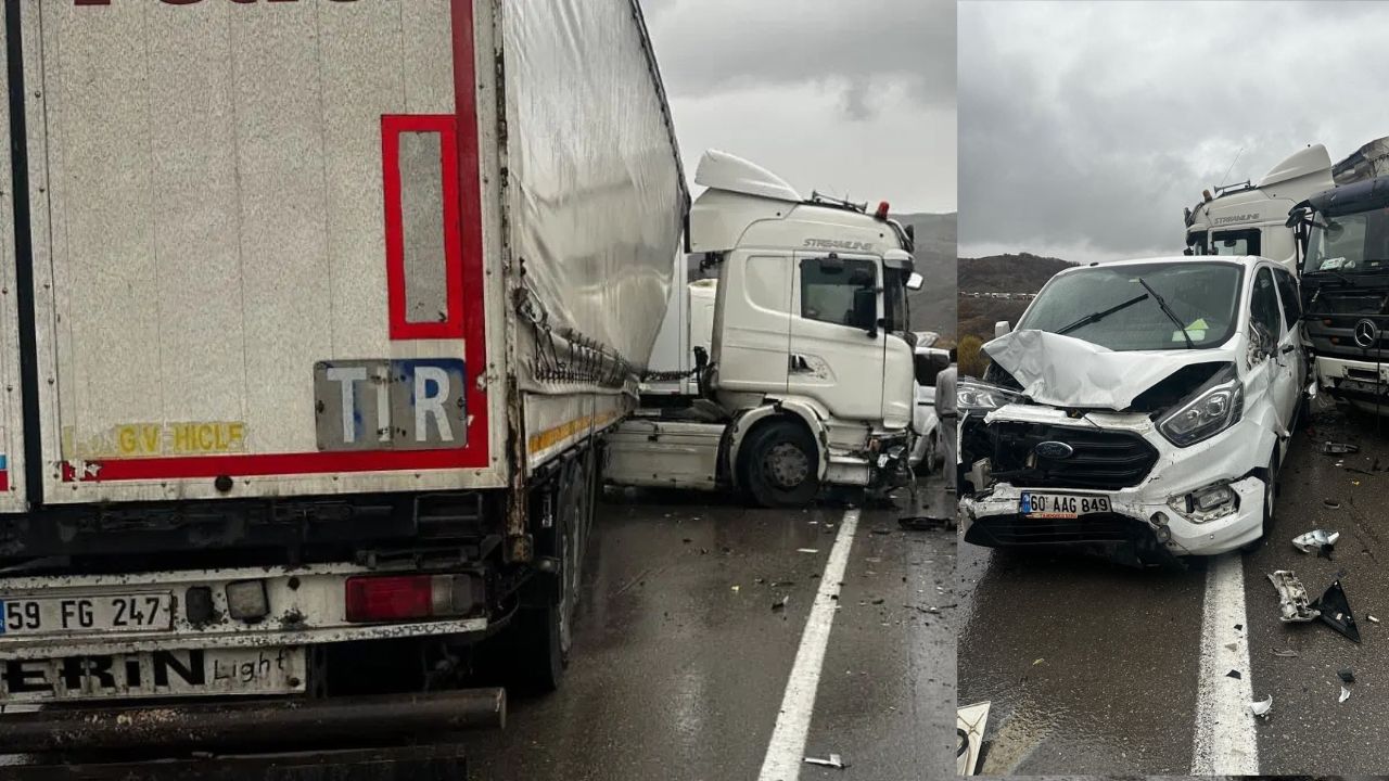 Erzurum’da Zincirleme Kaza! Yağışlı Yolda 3 Araç Birbirine Girdi